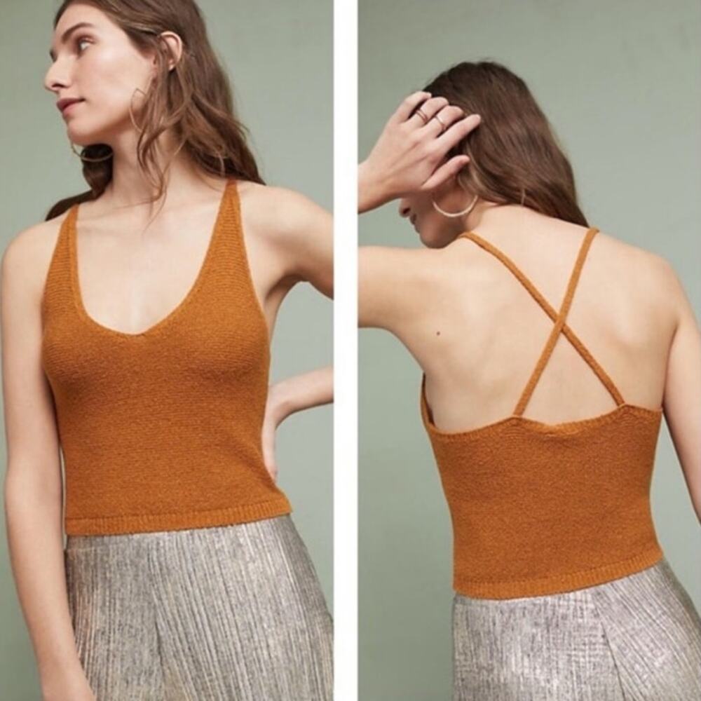 Anthropologie Moth Cropped Knit Sweater Tank